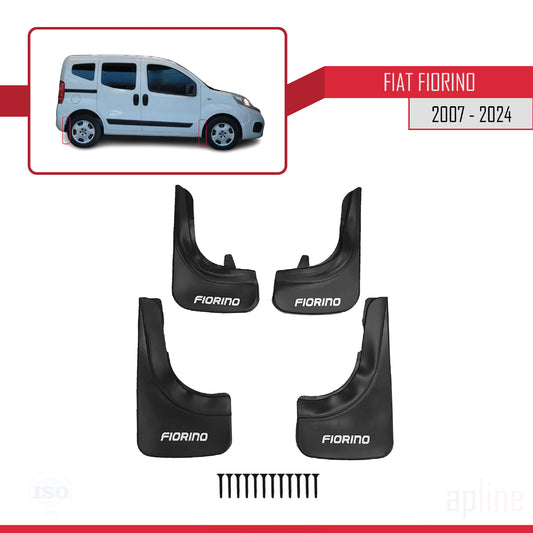 Compatible avec Fiat Fiorino 3 2008-2024 Jeu de Bavettes Garde-boue Avant et Arrière de Voiture 4 Pcs Noir