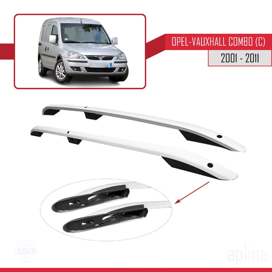 Compatible with Opel Combo C 2001-2011 (Short Wheelbase L1/H1) Roof Rails Roof Rack Luggage Carrier (Adhesive Model) Grey