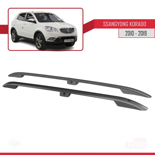 Compatible with Ssangyong Korando 3 (C200) 2010-2019 (Short Wheelbase L1/H1) Roof Rails Roof Rack Luggage Carrier (Adhesive Model) Black