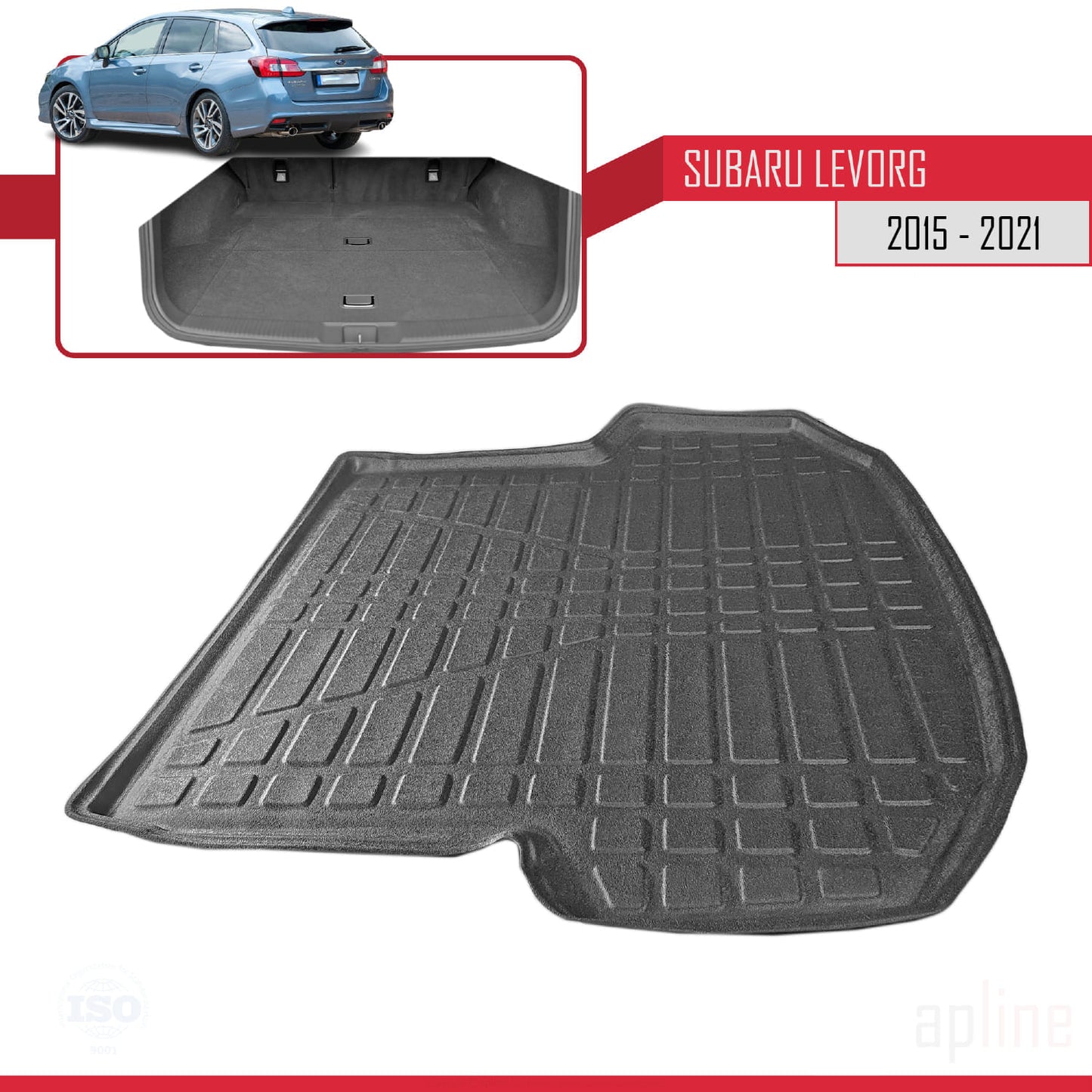 Tapis de Coffre pour Subaru Levorg 2015-2019 Flexible NOIR