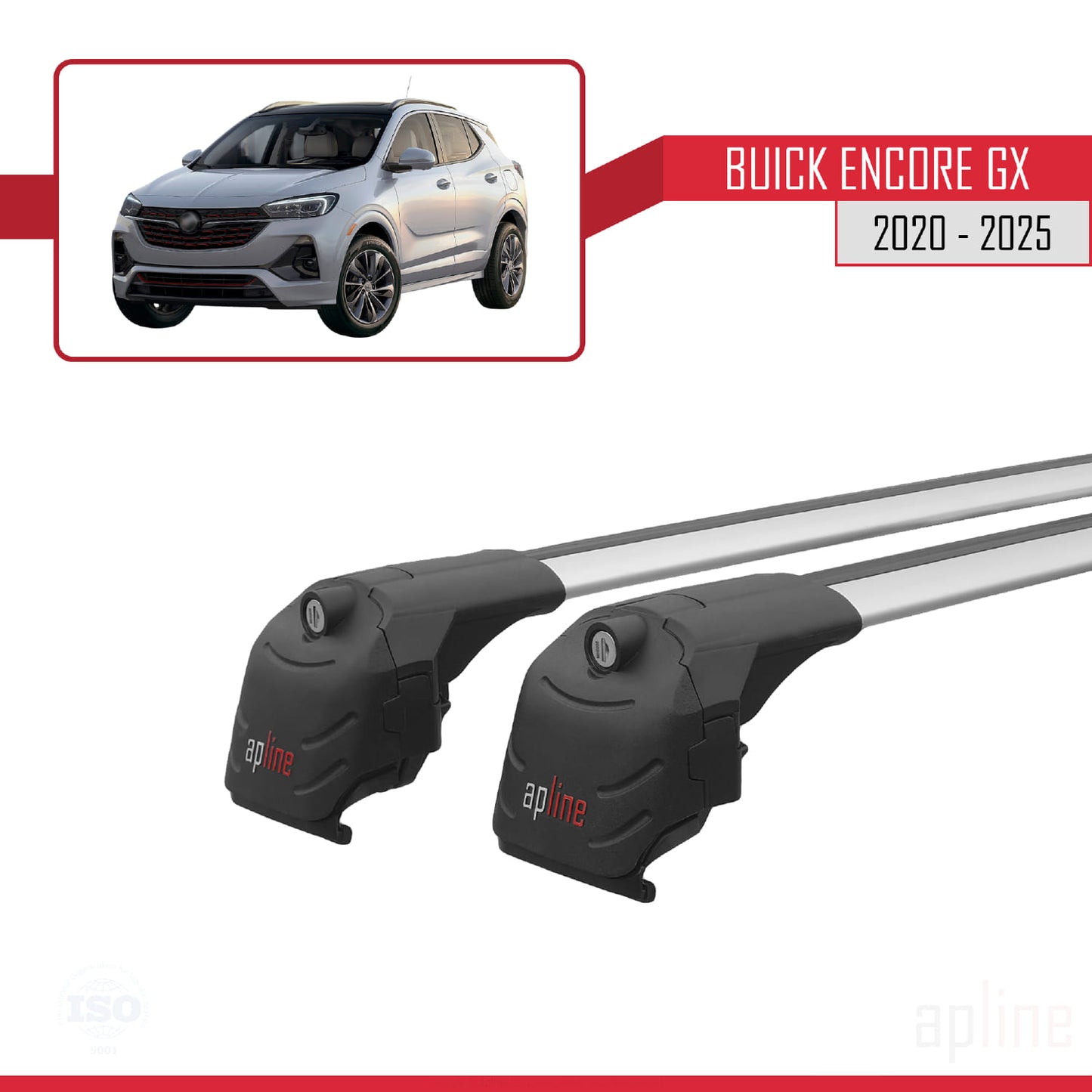Compatible avec Buick Encore GX 2020-2025 ACE-2 Barres de Toit Railing Porte-Bagages de Voiture Gris Aluminium 2 Barres