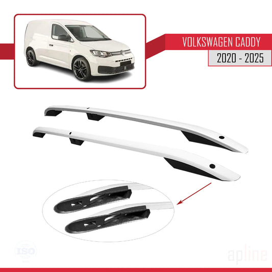 Compatible avec Volkswagen Caddy 4 (SB) 2020-2025 (Empattement Court L1/H1) Rails de Toit Porte-bagages sur le Toit Gris