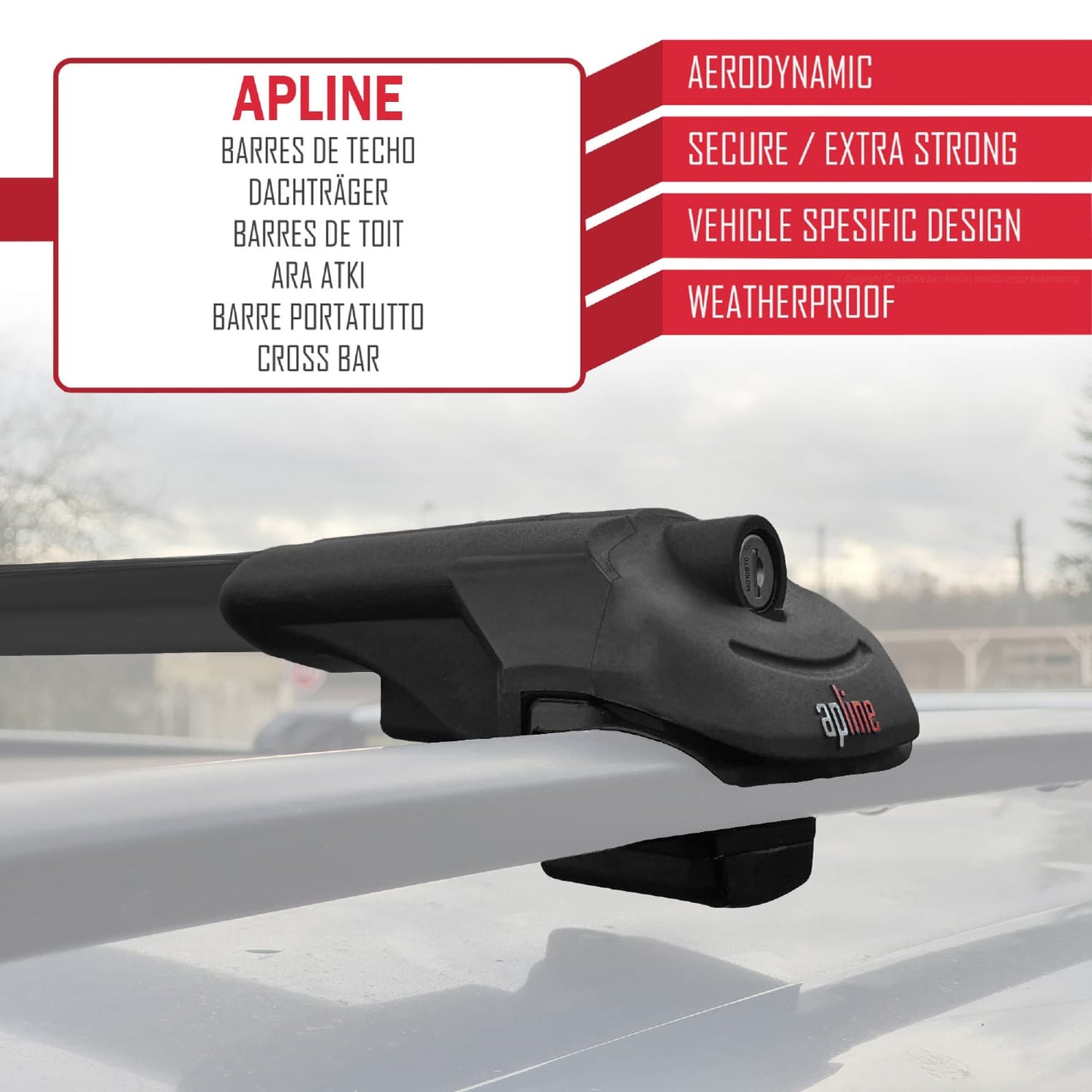 Compatible avec Hyundai Venue (QX) 2019-2024 ACE-1 Barres de Toit Railing Porte-Bagages de Voiture Noir Aluminium 3 Barres
