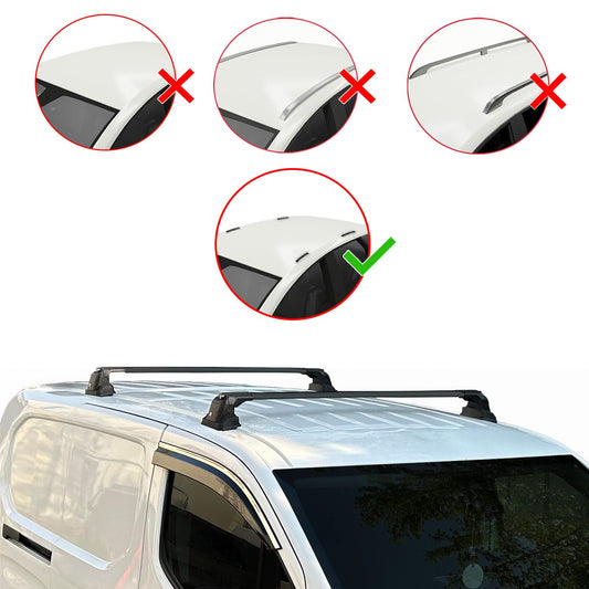 Compatible avec Mercedes Benz Citan 2012-2021 ACE-3 Barres de Toit Railing Porte-Bagages de Voiture Noir Aluminium 2 Barres