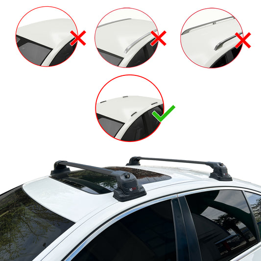 Compatible avec BMW Série 8 (G15) 2019-2025 ACE-3 Barres de Toit Railing Porte-Bagages de Voiture Noir Aluminium 2 Barres