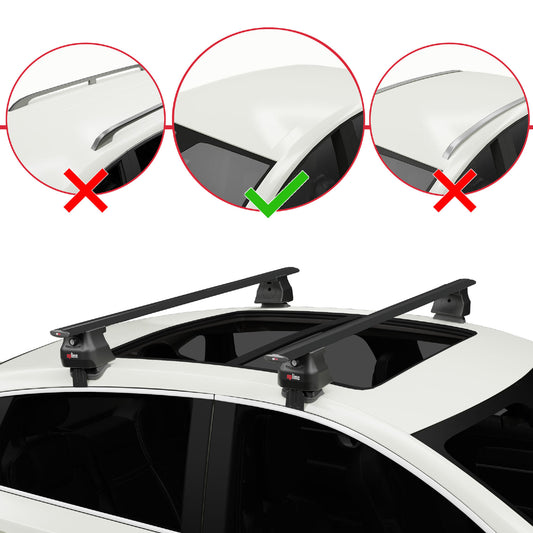 Compatible avec Hyundai i20 (PB) 2008-2014 ACE-4 Barres de Toit Railing Porte-Bagages de Voiture Noir Aluminium 2 Barres