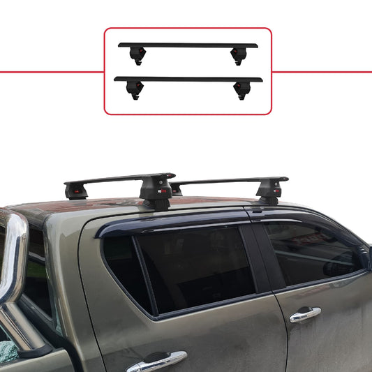 Compatible with Toyota Hilux 8 (AN130) 2015-2025 ACE-4 Car Roof Rack Cross Bar Black Aluminium 2 Bars