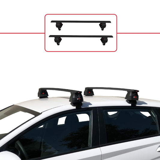 Compatible avec Hyundai i20 III (BC3) 2020-2025 ACE-4 Barres de Toit Railing Porte-Bagages de Voiture Noir Aluminium 2 Barres