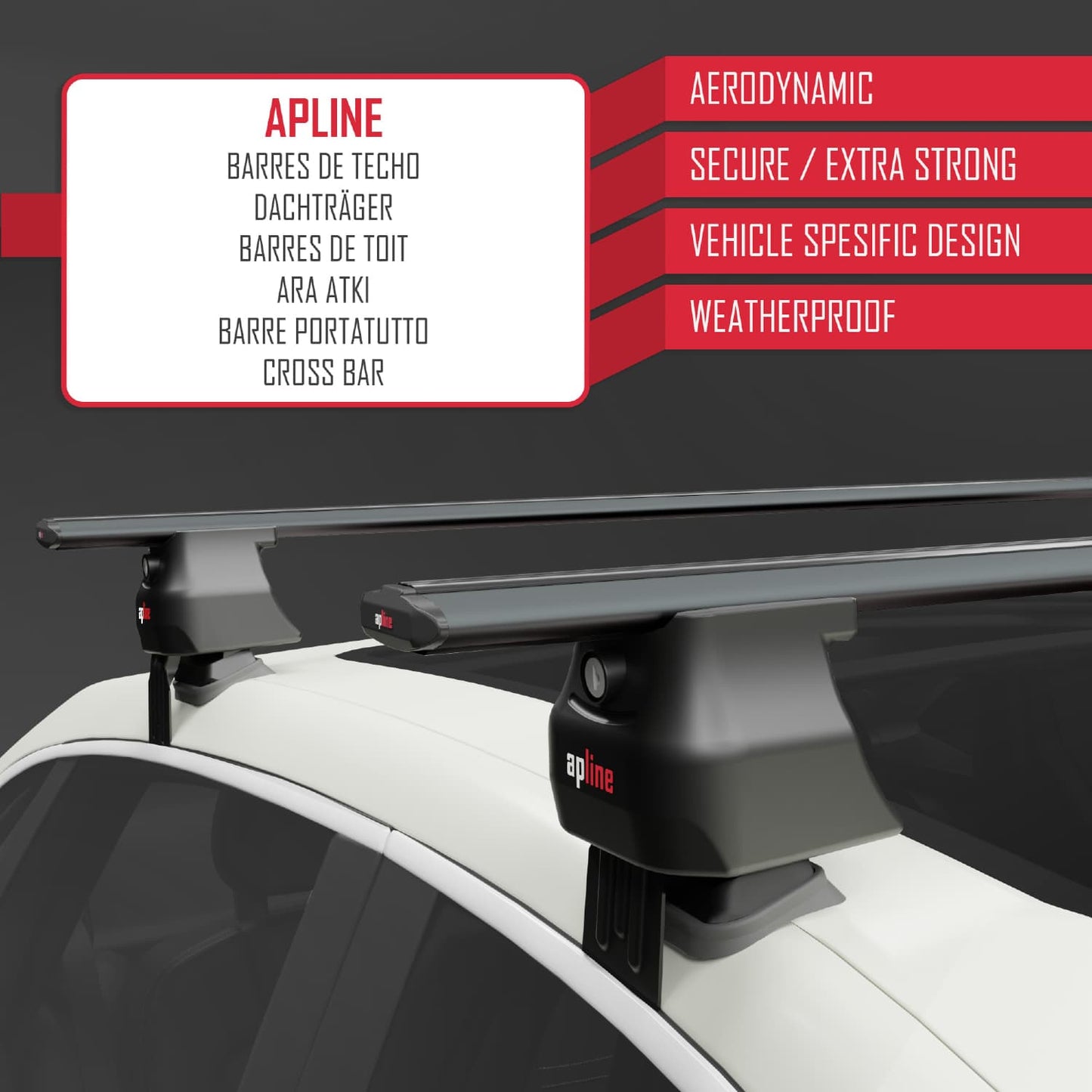 Compatible avec Mitsubishi L200 IV 2006-2014 ACE-4 Barres de Toit Railing Porte-Bagages de Voiture Noir Aluminium 2 Barres