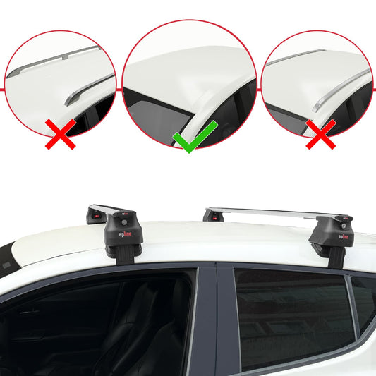 Compatible with Toyota C-HR 2016-2022 ACE-4 Car Roof Rack Cross Bar Grey Aluminium 2 Bars