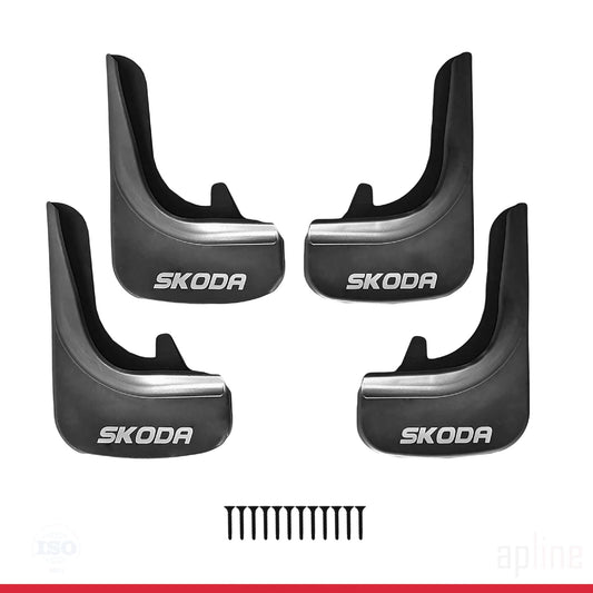 Compatible with Skoda Mudguards Vehicle Front Rear Set 4 Pcs Black