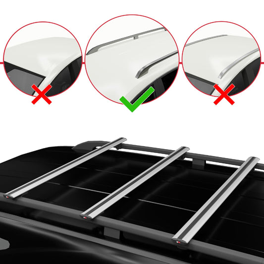 Compatible avec Opel Frontera 1992-1998 BASIC Model Barres de Toit Railing Porte-Bagages de Voiture Gris Aluminium 3 Barres