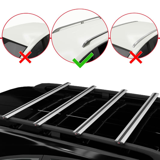 Compatible avec Chevrolet Suburban 2007-2014 BASIC Model Barres de Toit Railing Porte-Bagages de Voiture Gris Aluminium 4 Barres