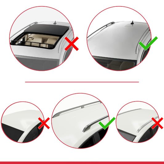 Compatible with Ssangyong Rexton (Y200) 2001-2005 FLY Model Car Roof Rack Cross Bar Black Aluminium 2 Bars