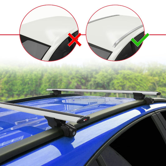 Compatible avec A4 (B9) Allroad 2016-2025 HOOK Model Barres de Toit Railing Porte-Bagages de Voiture Gris Aluminium 2 Barres