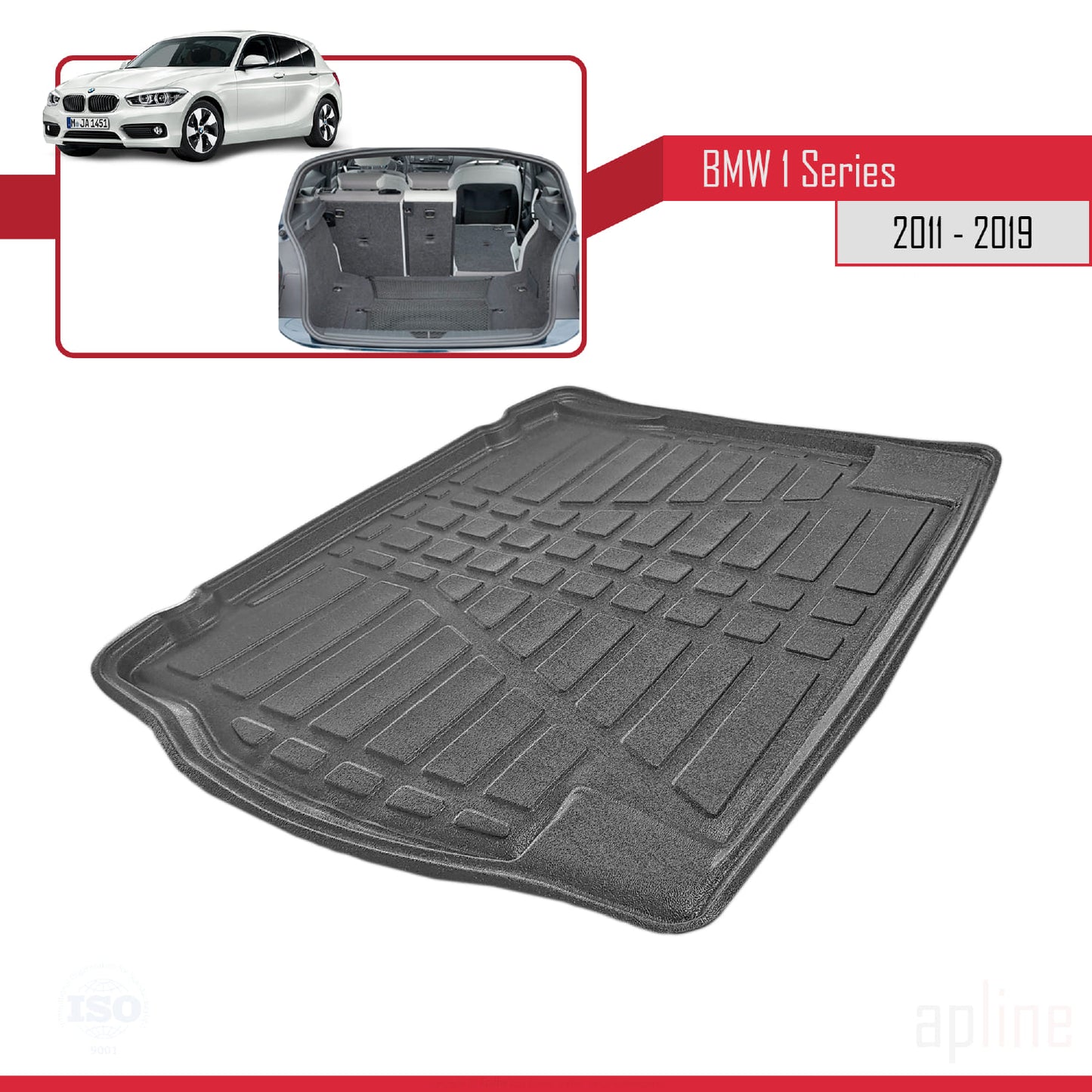 Tapis de Coffre pour BMW 1 Séries (F20) 2011-2019 Flexible NOIR