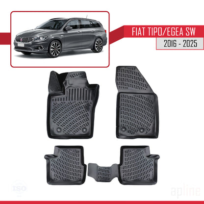 Compatibile con tappetini auto Fiat Egea Station Wagon 2016-2025 4D neri