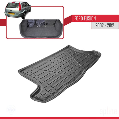 Compatible with Ford Fusion 2002-2012 Flexible Trunk Mats Cargo Liner Black