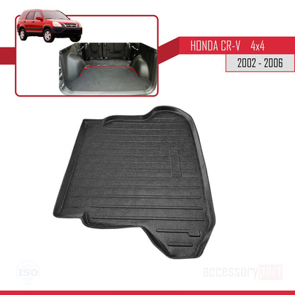 Compatible with Honda CR-V 2 2002-2006 Flexible Trunk Mats Cargo Liner Black