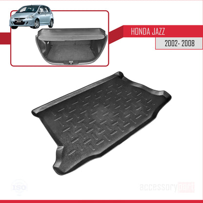 Compatible avec Honda Jazz (GD) 2002-2008 Flexible Tapis de Coffre Plancher de Chargement Noir