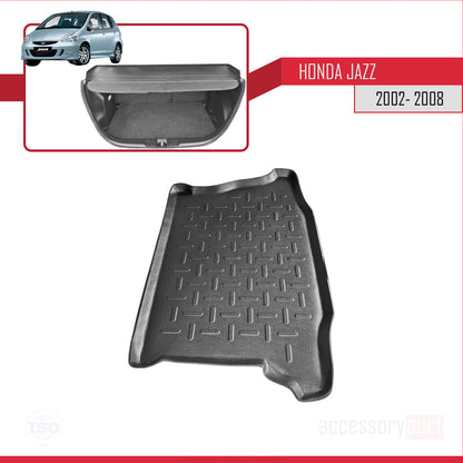 Compatible avec Honda Jazz (GD) 2002-2008 Flexible Tapis de Coffre Plancher de Chargement Noir