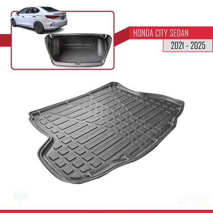Compatible avec Honda City 2021-2025 Flexible Tapis de Coffre Plancher de Chargement Noir