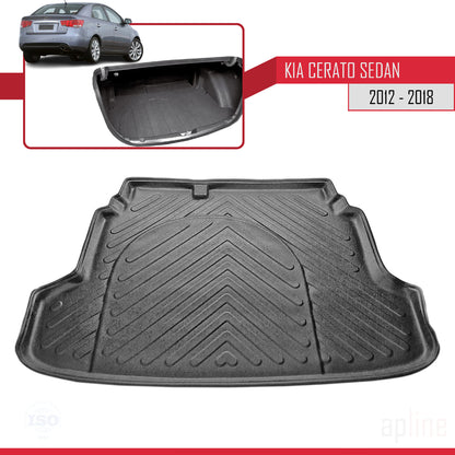 Tapis de Coffre pour Kia Cerato 2010-2015 Flexible NOIR