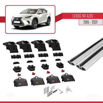 Compatible avec Lexus NX (AZ10) 2015-2021 ACE-2 Barres de Toit Railing Porte-Bagages de Voiture Gris Aluminium 2 Barres