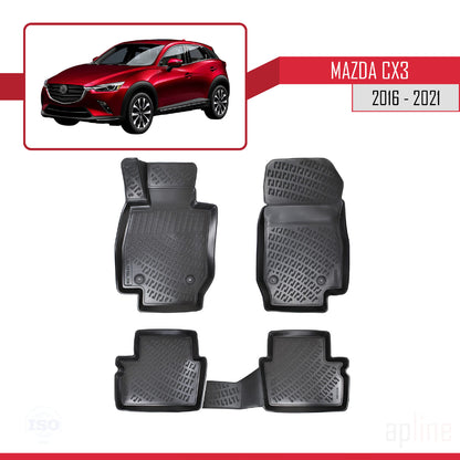 Compatible avec Mazda CX-3 (DK) 2016-2021 4D Tapis de Voiture Noir