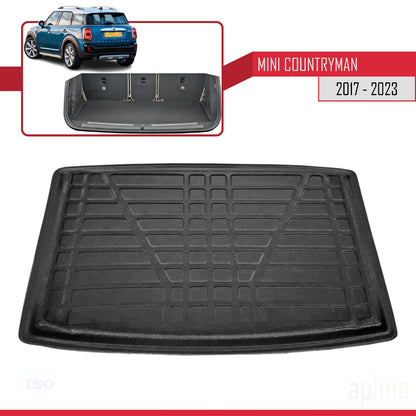 Compatible avec Mini Countryman 2 (F60) 2017-2023 Flexible Tapis de Coffre Plancher de Chargement Noir