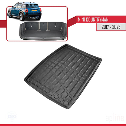 Compatible avec Mini Countryman 2 (F60) 2017-2023 Flexible Tapis de Coffre Plancher de Chargement Noir