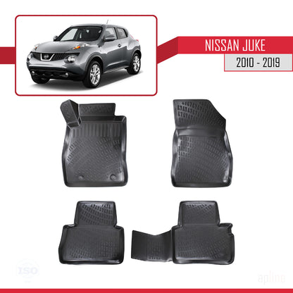 Compatible with Nissan Juke (F15) 2010-2019 4D Car mats Black