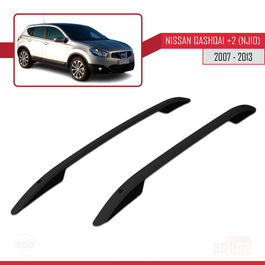 Compatible with Nissan Qashqai +2 (NJ10) 2008-2013 (Short Wheelbase L1/H1) Roof Rails Roof Rack Luggage Carrier (Adhesive Model) Black