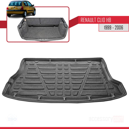 Tapis de Coffre pour Renault Clio Hayon 1999-2006 NOIR