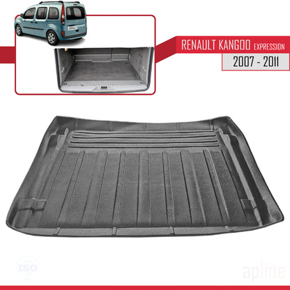 Compatible with Renault Kangoo 2 (X61) Multix Expression 2007-2011 Flexible Trunk Mats Cargo Liner Black