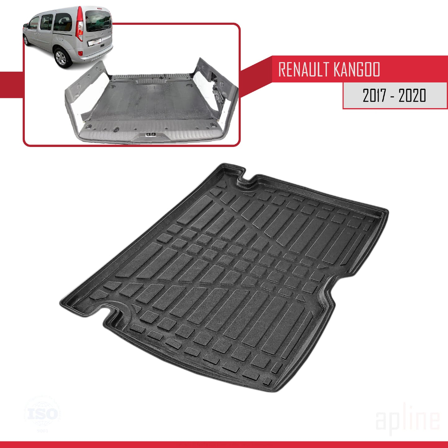 Tapis de Coffre pour Renault Kangoo COMBI 2016-2021 NOIR