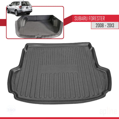 Compatible avec Subaru Forester 3 (SH) 2008-2013 Flexible Tapis de Coffre Plancher de Chargement Noir