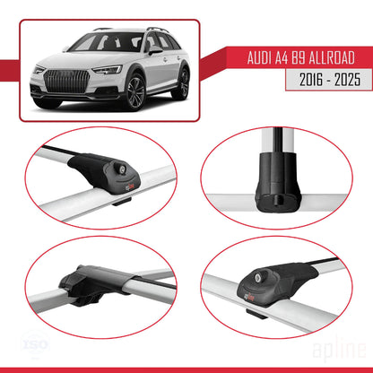 Compatibile con A4 (B9) Allroad 2016-2025 ACE-1 Barre portatutto per auto Portapacchi Alluminio grigio 3 barre