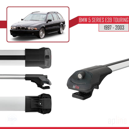 Kompatibel mit BMW 5er (E39) Touring 1997-2003 ACE-1 Dachgepäckträger, graues Aluminium, 2 Stangen