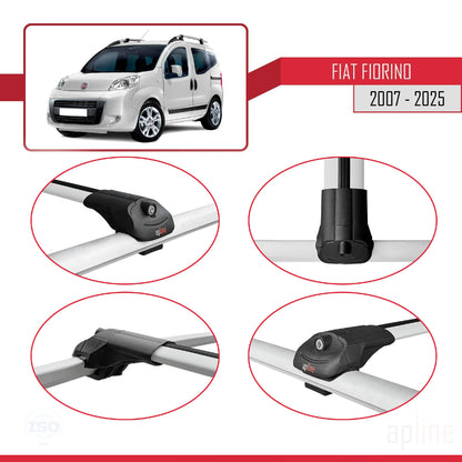 Compatibile con Fiat Fiorino 3 2008-2025 ACE-1 Barre Portatutto Portapacchi Auto Alluminio Grigio 4 Barre