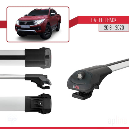 Compatible avec Fiat Fullback 2016-2020 ACE-1 Barres de Toit Railing Porte-Bagages de Voiture Gris Aluminium 3 Barres