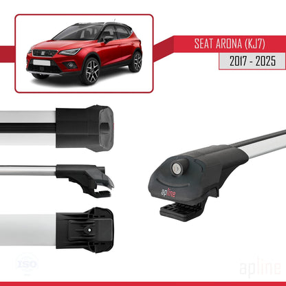 Compatible with Seat Arona (KJ7) 2017-2025 ACE-1 Car Roof Rack Cross Bar Grey Aluminium 3 Bars
