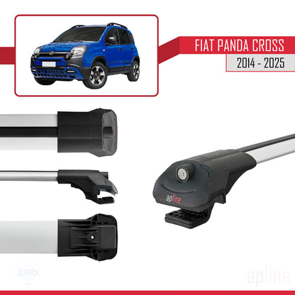 Compatible avec Fiat Panda Cross 2014-2025 ACE-1 Barres de Toit Railing Porte-Bagages de Voiture Gris Aluminium 2 Barres