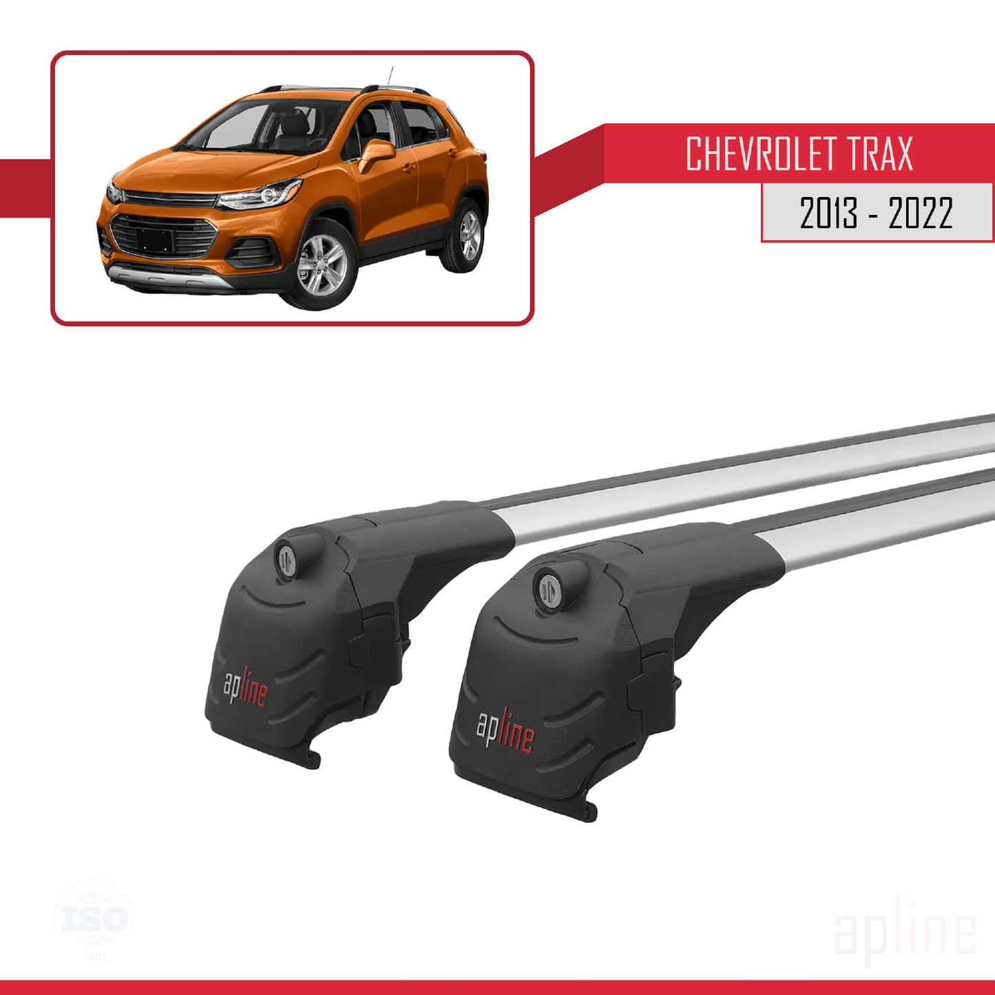 Compatible avec Chevrolet Trax (U200) 2013-2022 ACE-2 Barres de Toit Railing Porte-Bagages de Voiture Gris Aluminium 2 Barres