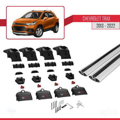 Compatible avec Chevrolet Trax (U200) 2013-2022 ACE-2 Barres de Toit Railing Porte-Bagages de Voiture Gris Aluminium 2 Barres