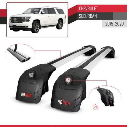 Compatible avec Chevrolet Suburban 2015-2020 ACE-2 modèle Barres de Toit Railing Porte-Bagages de Voiture Gris Aluminium Barres