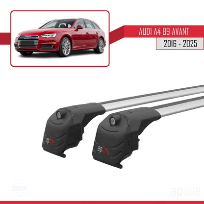 Compatible avec A4 (B9) Avant 2016-2025 ACE-2 Barres de Toit Railing Porte-Bagages de Voiture Gris Aluminium 2 Barres