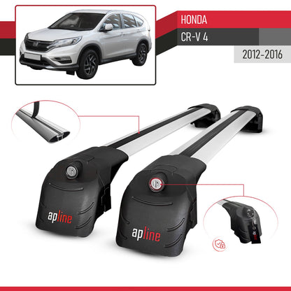 Compatible with Honda CR-V 4 2012-2016 ACE-2 Car Roof Rack Cross Bar Grey Aluminium 2 Bars