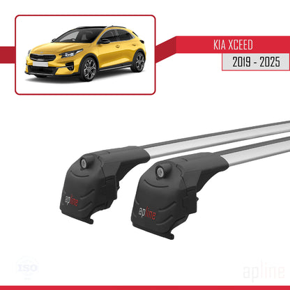Compatible avec Kia XCeed (CD) 2019-2025 ACE-2 Barres de Toit Railing Porte-Bagages de Voiture Gris Aluminium 2 Barres