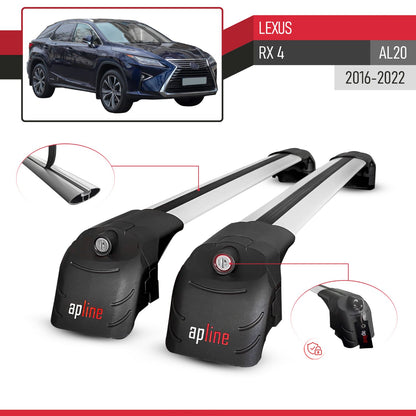 Compatible avec Lexus RX 4 (AL20) 2016-2022 ACE-2 modèle Barres de Toit Railing Porte-Bagages de Voiture Gris Aluminium Barres